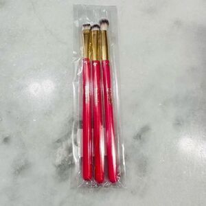 3 Piece Professional Eye Make Up Brushes in Red Set Ipsy New